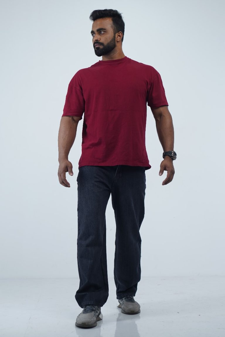 Flexmodebd Brand – New Maroon Drop Shoulder T-shirt